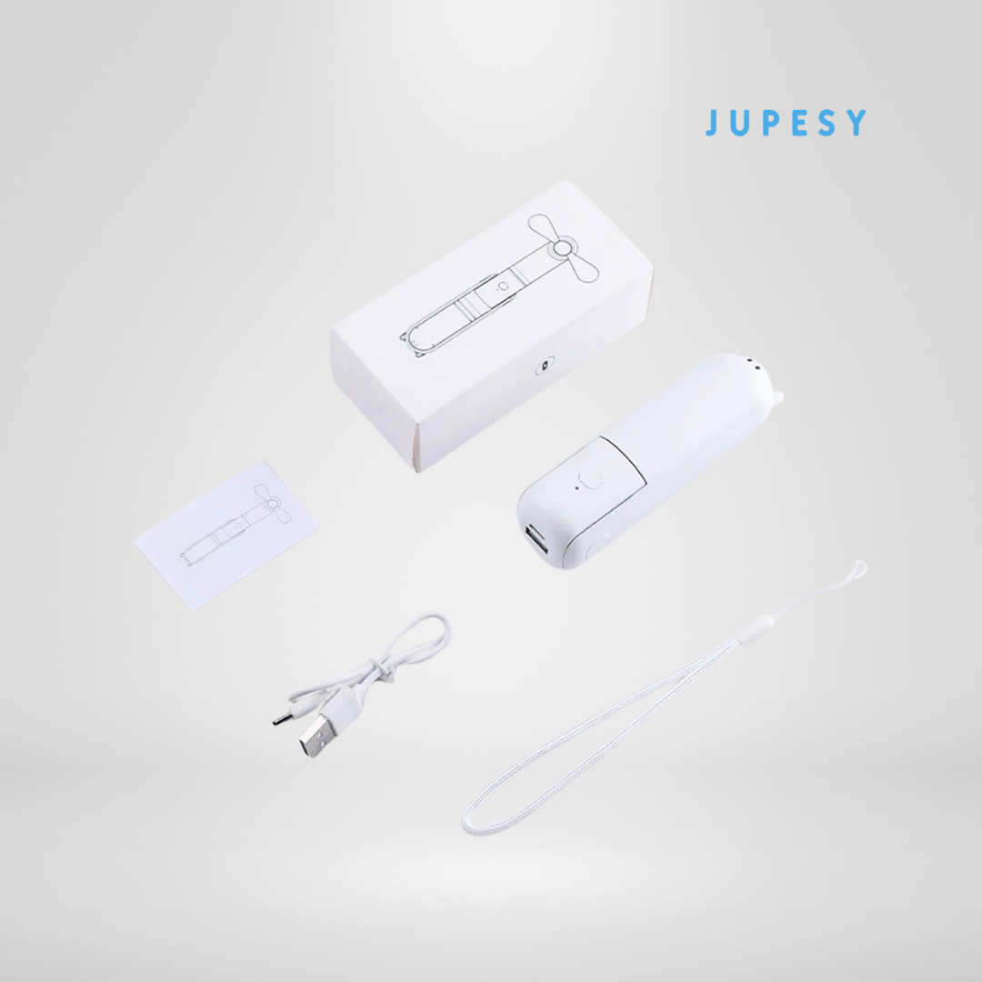 Portable Super Mini Handheld Fan – Foldable, USB Rechargeable & Power Bank in One