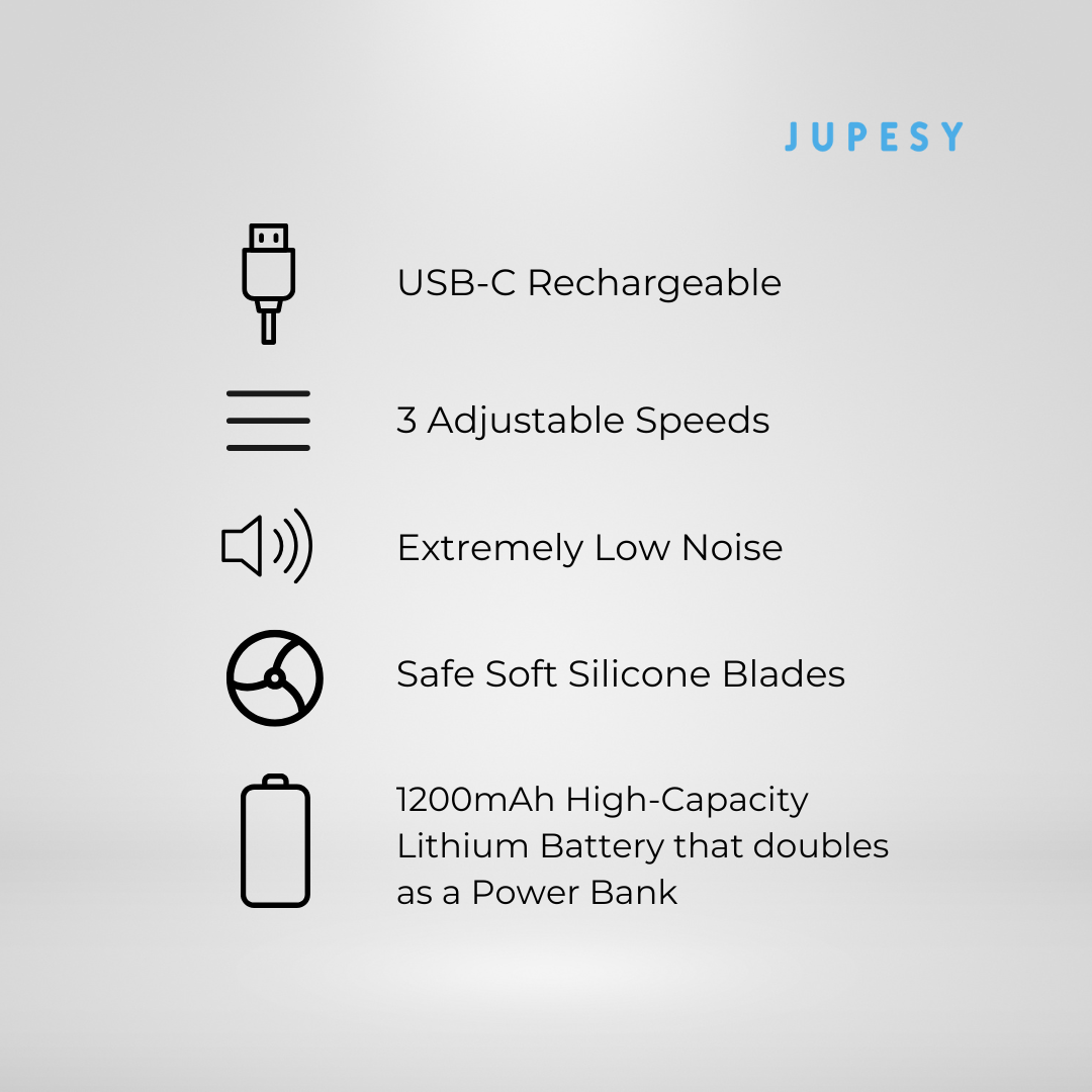 Sleek USB Rechargeable Handheld Mini Fan Fan & Power Bank