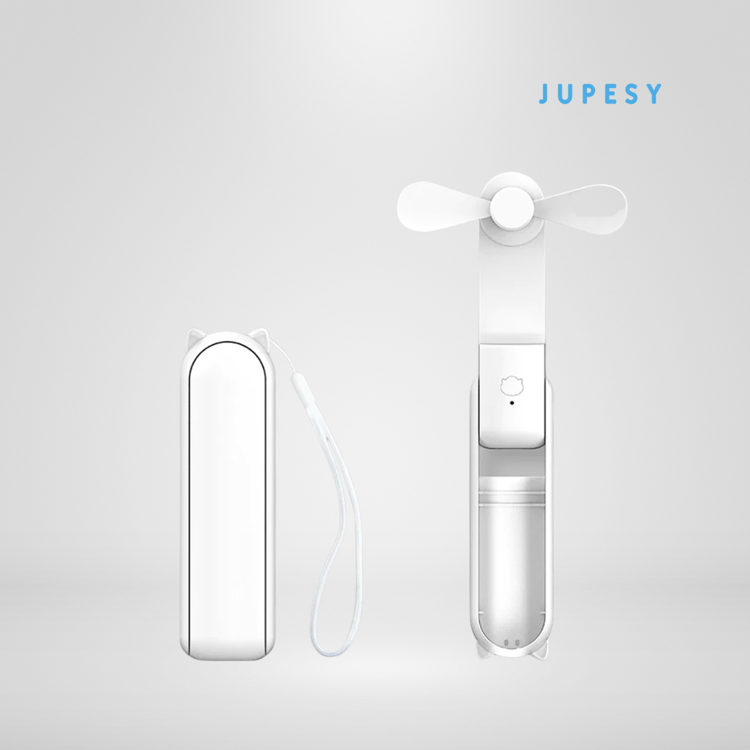 Portable Super Mini Handheld Fan – Foldable, USB Rechargeable & Power Bank in One