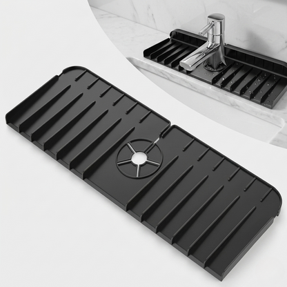 Silicone Faucet Splash Guard – Self-Draining Sink Mat for Kitchen & Bathroom