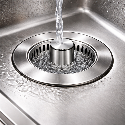 3-in-1 Kitchen Sink Strainer & Pop-Up Drain Stopper – Stainless Steel Anti-Clog Filter Basket