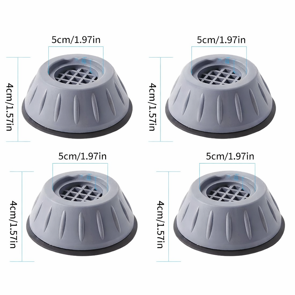Anti-Vibration Washer Pads – Non-Slip Washing Machine & Dryer Feet Stabilizer (4 Pack)