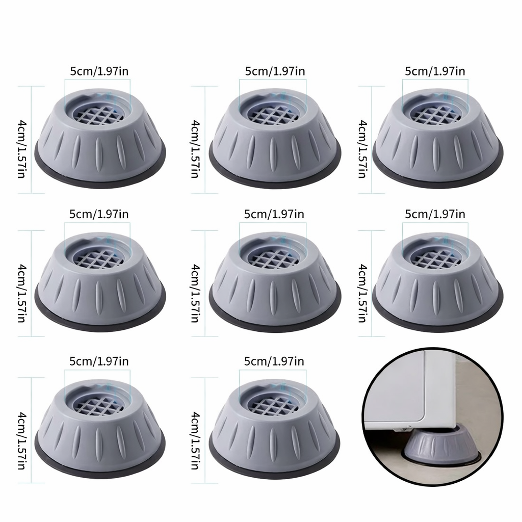 Anti-Vibration Washer Pads – Non-Slip Washing Machine & Dryer Feet Stabilizer (4 Pack)