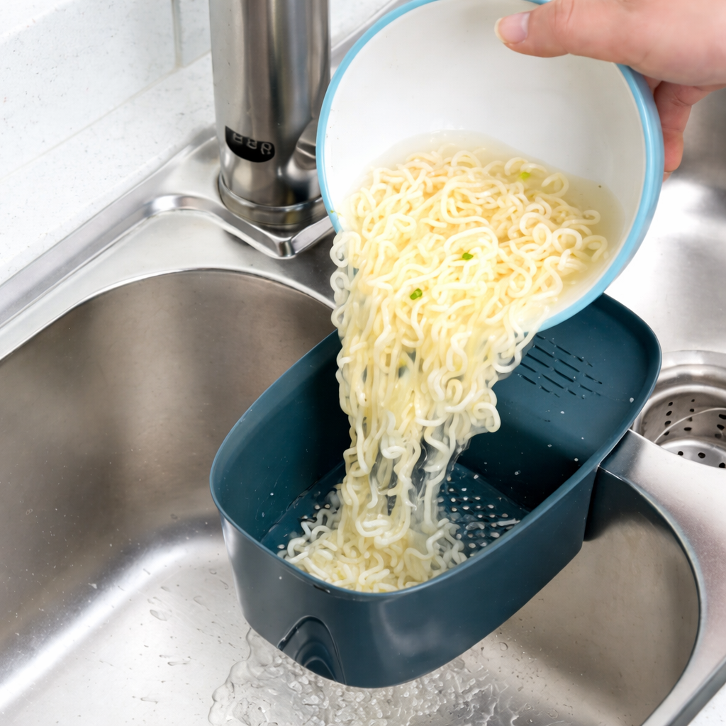 3-in-1 Kitchen Sink Strainer & Pop-Up Drain Stopper – Stainless Steel Anti-Clog Filter Basket