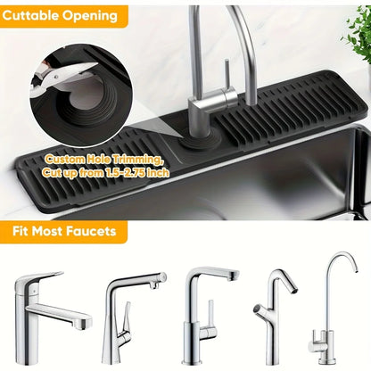 self draining kitchen faucet mat sponge holder