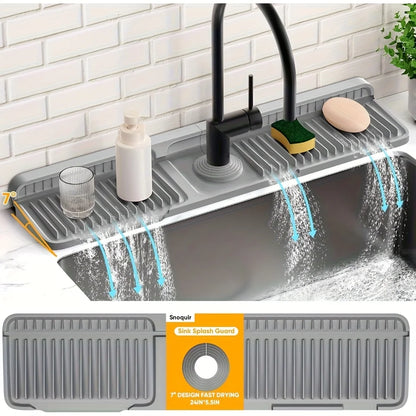 self draining kitchen faucet mat sponge holder