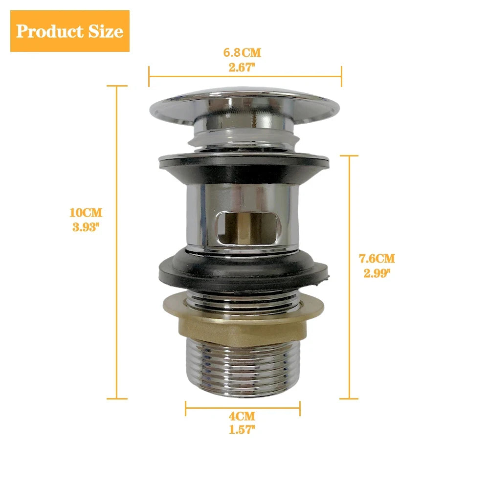 Modern Pop-Up Sink Drain Stopper – Anti-Clog Bathroom Upgrade (Universal Fit)