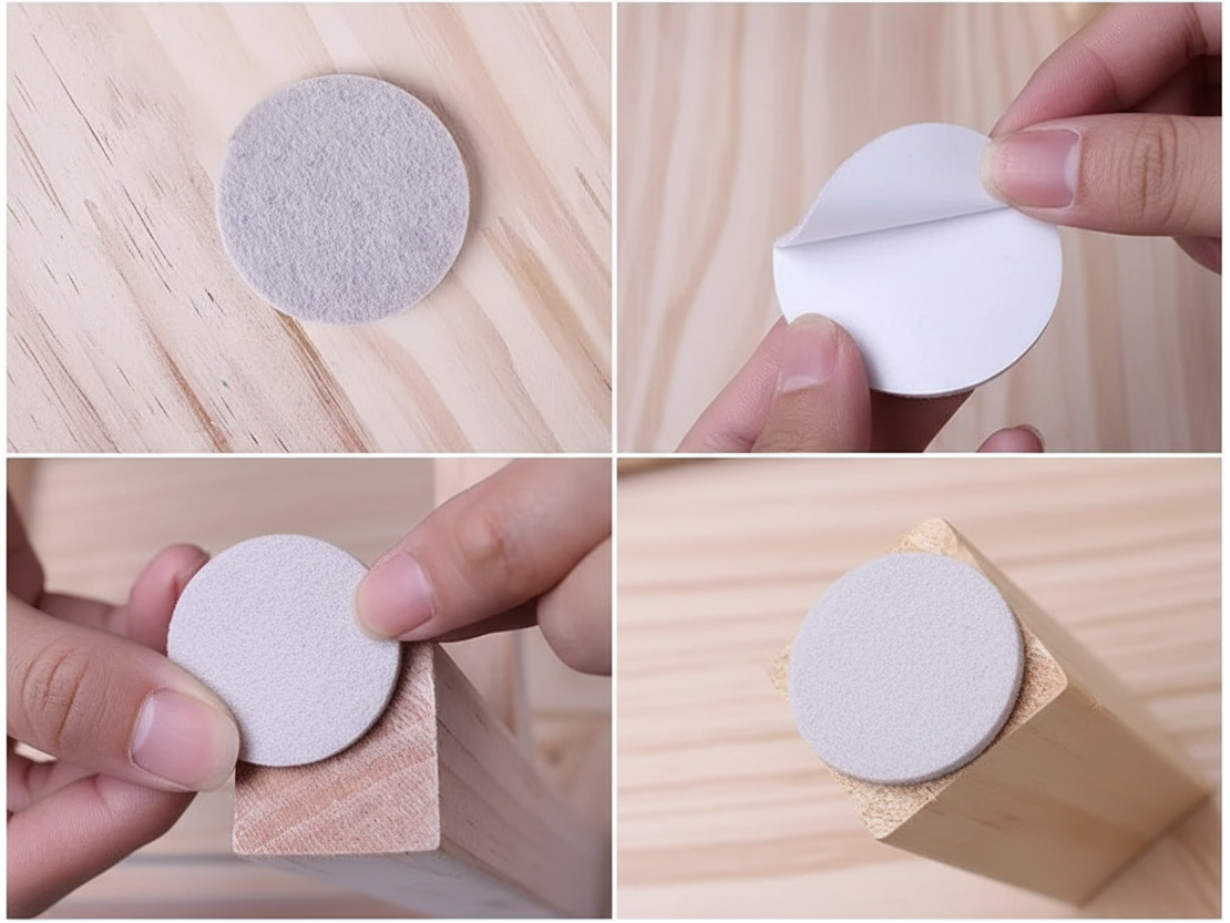 Step-by-step guide on using adhesive patches with text instructions.