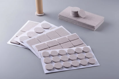 Set of felt pads on a black background with 'NEW arrivals' label.