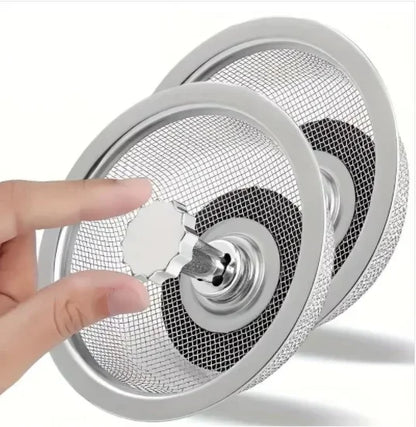 3-in-1 Kitchen Sink Strainer & Pop-Up Drain Stopper – Stainless Steel Anti-Clog Filter Basket