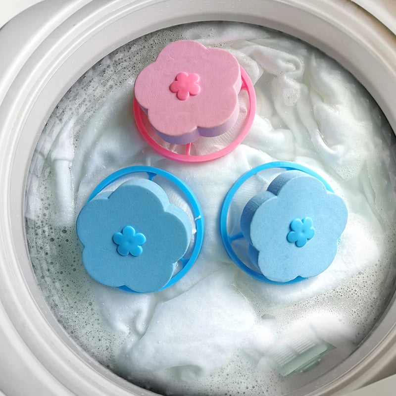 Laundry hair catcher ball removing pet hair from clothes