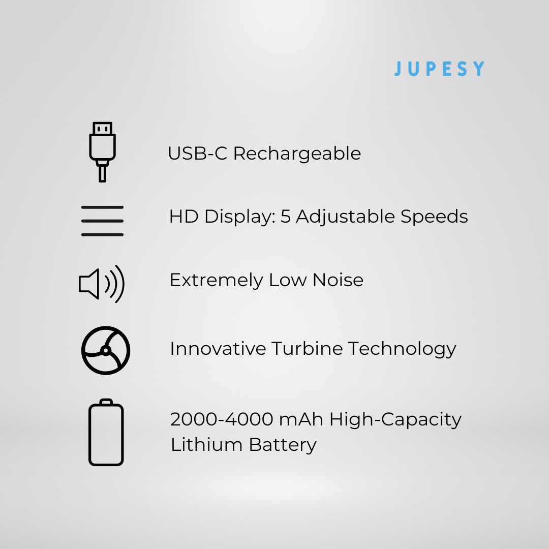 Portable USB High-Speed Mini Fan with LED Display