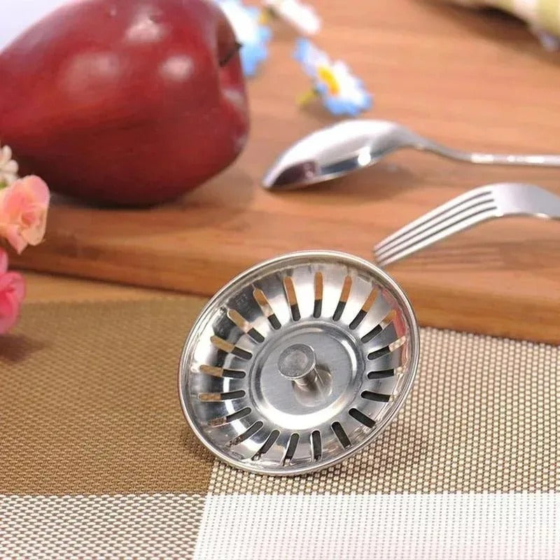 3-in-1 Kitchen Sink Strainer & Pop-Up Drain Stopper – Stainless Steel Anti-Clog Filter Basket